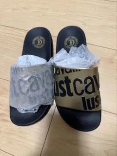 Just Cavalliシャワーサンダル ゴールド ブラックEU37 JP230のサムネイル