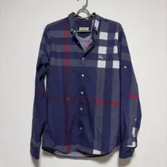 バーバリー チェック シャツ ネイビー m