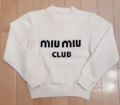 MIU MIU風　ロゴセーター 長袖 ホワイト