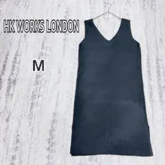 グレー ノースリーブニットワンピース M 春・秋・冬 y4757