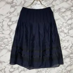 COMME CA ISM　コムサイズム　(M)　ギャザースカート　紺