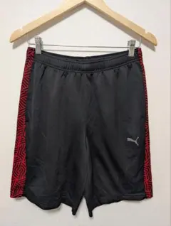 PUMA ハーフパンツ S 黒赤 メッシュ ショーツ トレーニング ランニング