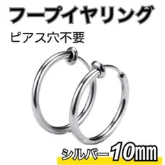 フープイヤリング ステンレス メンズ レディース シルバー 10mm