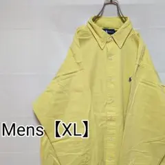 J120【US輸入】ラルフローレン　長袖シャツ【メンズXL】イエロー