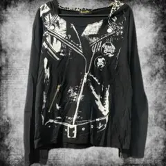 h.NAOTO ANARCHY アシメジップ フェイクレイヤード 長袖カットソー