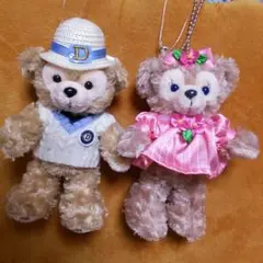 ディズニー★シー★春旅★ダッフィー&シェリーメイ★縫いぐるみバッチのセット