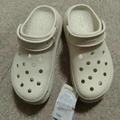 crocs クラシック プラットフォーム クロッグ サンダル 27cmグレージュ 