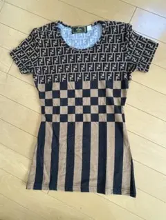 FENDI ズッカ柄ロゴ トップス Tシャツ