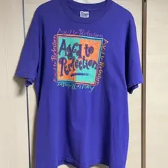 90s USA製 シングルステッチ 牛骨 民族 ネイティブ アート Tシャツ 紫 