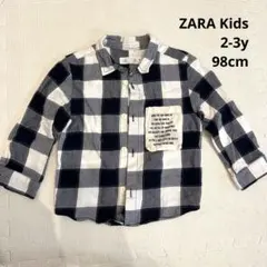 ZARA Kids チェック柄長袖シャツ 98cm ギンガム　チェック　シャツ
