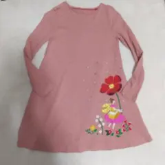 ☆Mini Boden☆ピンク 刺繍 長袖 ワンピース 8-9y 134
