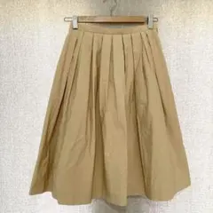 美品✦UNTITLED ロングフレアスカート S ベージュ 裏地付 オフィス