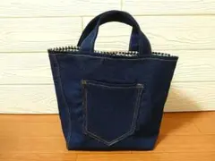 デニムリメイク　ハンドメイド　トートバッグ　　 訳あり