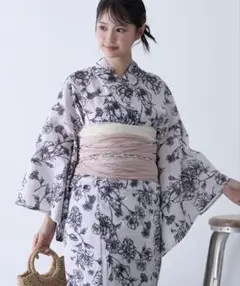 MONO-MART 花柄浴衣 5点セット アイボリー