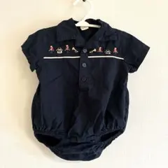 Cottoliバースデイ半袖シャツロンパース　ネイビー　70