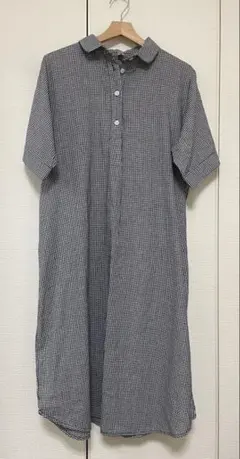 【未使用タグなし】 シャツワンピース ロング ギンガムチェック 2XL