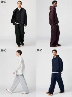 UNIQLO C スウェットパンツ　セット出品　ブラック&グレー　美品✨
