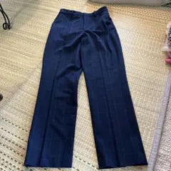 ユニクロ　UNIQLO スマートアンクルパンツ　Sネイビー　チェック