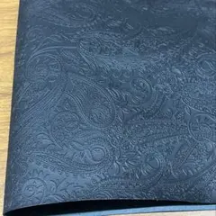 革ハギレ ペイズリー型押し マットブラック レザークラフト