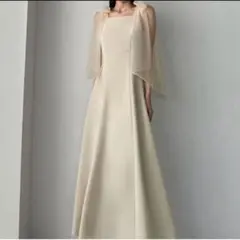 【美品】キャミリボンワンピース　結婚式ワンピースお呼ばれドレス