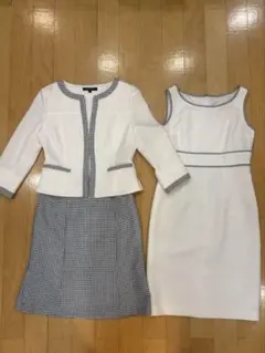 セレモニースーツ(3点セット)入学式／ホワイト白/7号