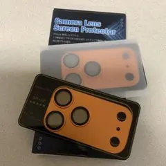 iPhone17promax用カメラレンズ保護フィルム オレンジ　2枚