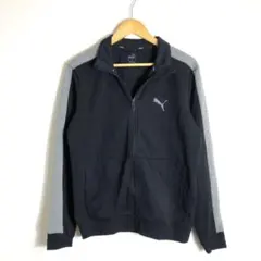 【神サイズXL】PUMA トラックジャケット 黒 ビッグロゴのサムネイル