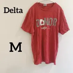 希少✨️Delta【M】Tシャツ 赤 カジュアル 半袖 シンプル 個性派 90s