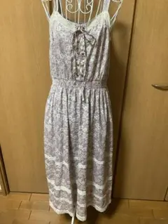 アクシーズファム　紫花柄キャミロングワンピース Mサイズ
