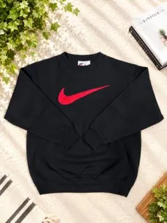 NIKE ナイキ スウェット 黒 M 赤スウォッシュ