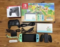 Switch あつ森本体セット＋プロコン＋大容量512GBSDカード付きのサムネイル