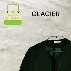 【美品!!】GLACIER　ノーカラーツイードジャケット　ブラック★最終セール★
