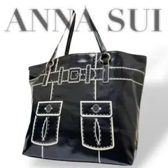 希少品✨ ANNA SUI トートバッグ ショルダーバッグ エナメル ブラック