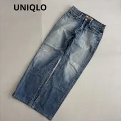 【ユニクロ】デニムストレートパンツ　レギュラーフィット　ジーンズ　綿100%