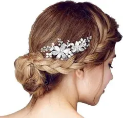 レディース お花 フラワーリーフ ヘッド ドレス 髪飾り 結婚式 パーティー に