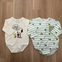 スヌーピー はらぺこあおむし　長袖ロンパース 2点セット　サイズ70