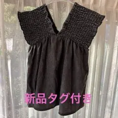 【新品未使用タグ付き】ヴィンテージ風デニムビスチェ　黒　M