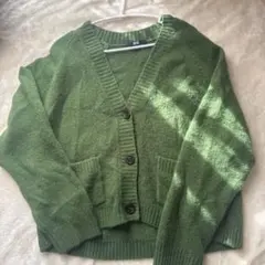 UNIQLO スフレヤーンカーディガン グリーン系Sサイズ