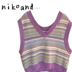 niko and... ニコアンド カラフル ショートベスト ニットベスト