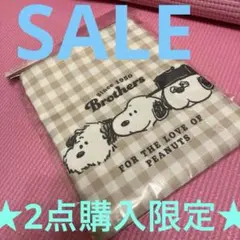 ★SALE⚠️他のお品物と2点購入限定‼️スヌーピー　オラフ　ランチ巾着　ギンガム
