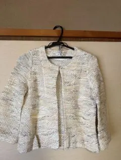 ノーカラージャケット M ホワイト系