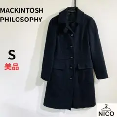 マッキントッシュフィロソフィー アンゴラ混 ウールコート 36 黒のサムネイル