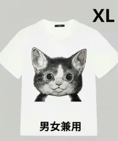 ユニークな猫のイラストＴシャツ 男女兼用Ｌ〜ＸＬ 猫柄Ｔ 個性的な猫Ｔシャツ