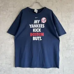 NIKE 00s チーム　ヤンキース　ファンtシャツ センターロゴ