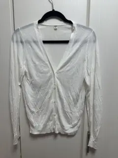 ユニクロ　カーディガン　白　XL
