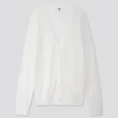 UNIQLO Vネック カーディガン ホワイト 長袖のサムネイル