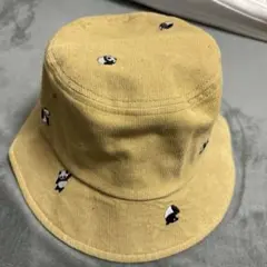 グラニフ　パンダ　アリクイ　 コーデュロイ バケットハット 帽子