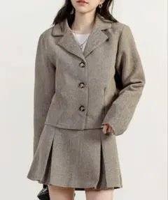 DAY CLOSET シェブロン柄ジャケット＋スカート セットアップ 韓国風