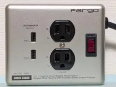 Fargo STEEL TAP シルバー 電源タップ 2個口 USB 1.8m
