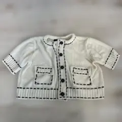 ZARA ステッチデザイン 半袖ニットカーディガン